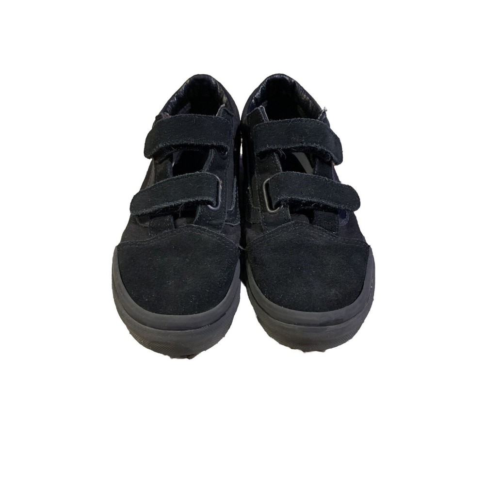 VANS BLACK / BLACK OLD SKOOL V SNEAKER - ICONIC SIDESTRIPE SHOE ~ YOUTH SIZE 3